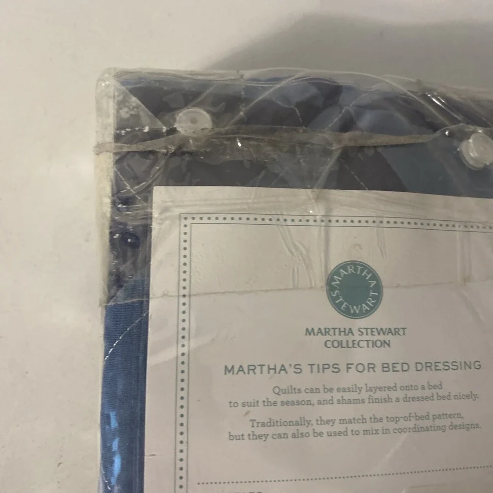 New - Martha Stewart Collection Quilted Geo Diamond Star Standard Sham